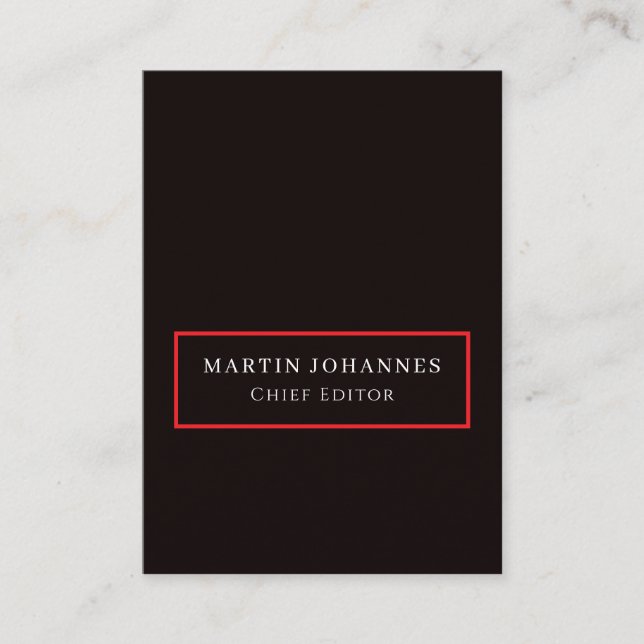 Modern Elegant Plain Black Minimalist Enclosure Card (Front)