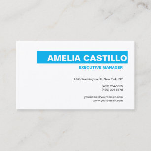 Modern Elegant Plain Premium Silk Blue White Business Card