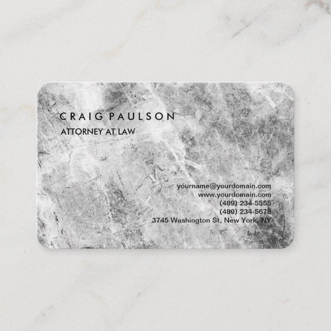 Modern Elegant Plain Professional Grey Wall Business Card (Front)