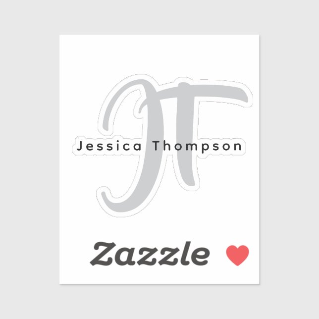 Modern Elegant Plain Professional Name Monogram (Sheet)