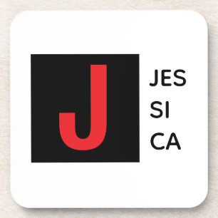 Modern Elegant Plain Professional Name Monogram Coaster