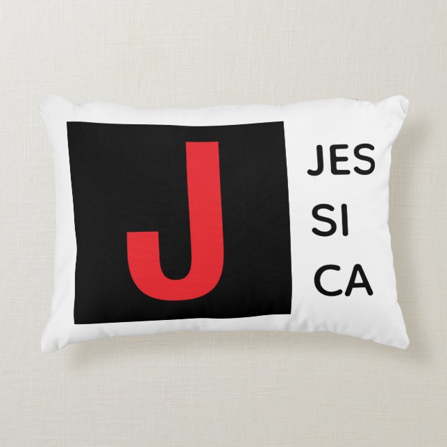 Modern Elegant Plain Professional Name Monogram Decorative Cushion (Front)