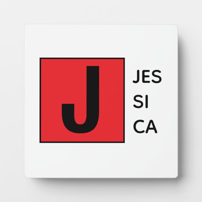 Modern Elegant Plain Professional Name Monogram Plaque (Front)