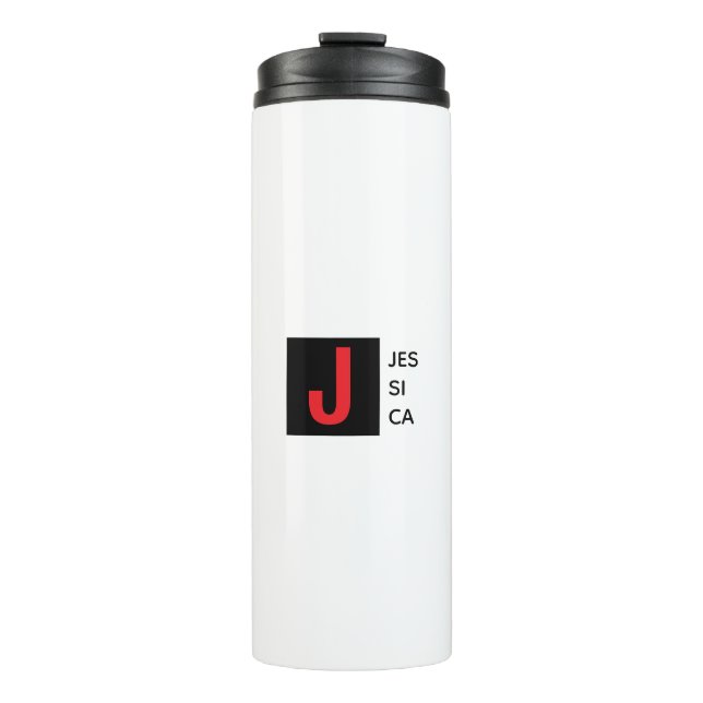 Modern Elegant Plain Professional Name Monogram Thermal Tumbler (Front)