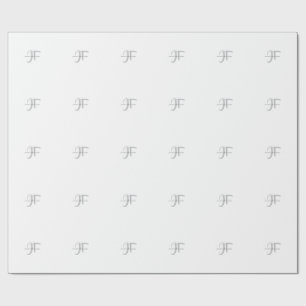 Modern Elegant Plain Professional Name Monogram Wrapping Paper