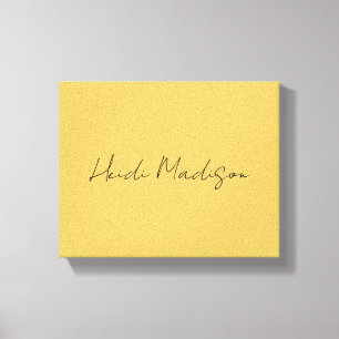 Modern Elegant Plain Simple Gold Colour Calligraph Canvas Print