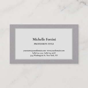 Modern Elegant Plain Simple Minimalist Grey Business Card