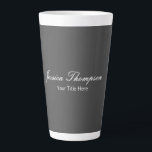 Modern Elegant Plain Simple Professional Grey Latte Mug<br><div class="desc">Choose from Different Types and Sizes. Easy Editing Tools. Classical Professional Simple Template For All Needs.</div>