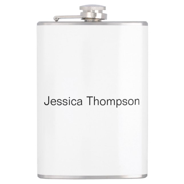 Modern Elegant Plain Simple Professional Hip Flask (Front)