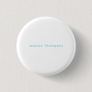 Modern Elegant Plain Simple Professional Name 3 Cm Round Badge