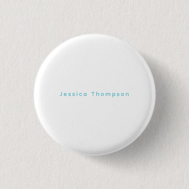 Modern Elegant Plain Simple Professional Name 3 Cm Round Badge (Front)