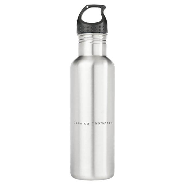 Modern Elegant Plain Simple Professional Name 710 Ml Water Bottle (Front)