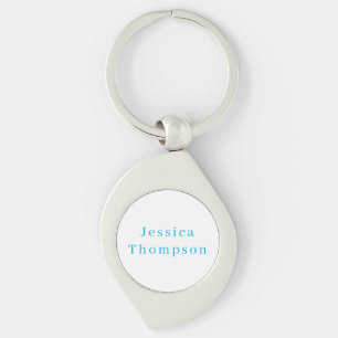 Modern Elegant Plain Simple Professional Name Key Ring