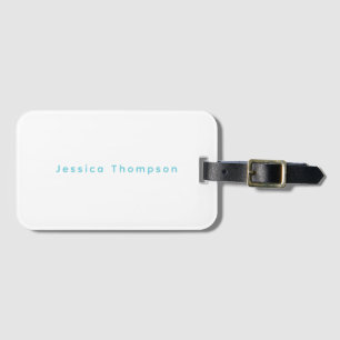 Modern Elegant Plain Simple Professional Name Luggage Tag