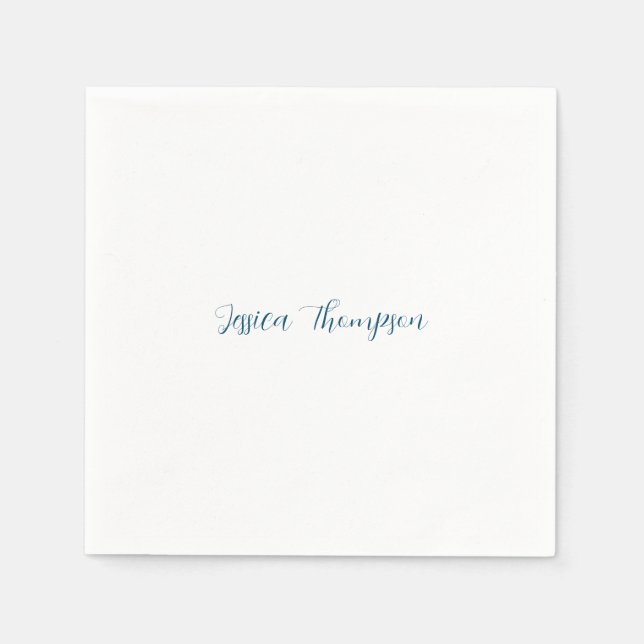 Modern Elegant Plain Simple Professional Name Napkin (Front)