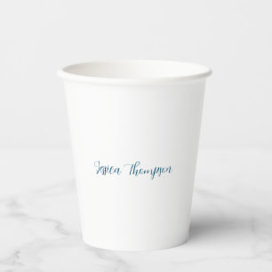 Modern Elegant Plain Simple Professional Name Paper Cups