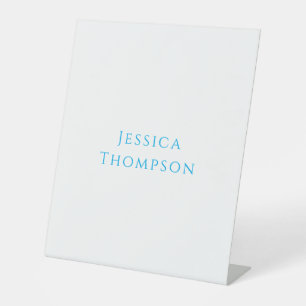 Modern Elegant Plain Simple Professional Name Pedestal Sign
