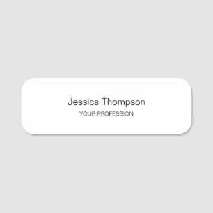 Modern Elegant Plain Simple Professional Name Tag