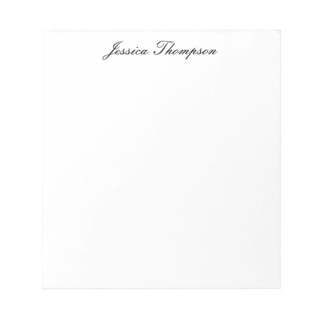 Modern Elegant Plain Simple Professional Notepad (Front)