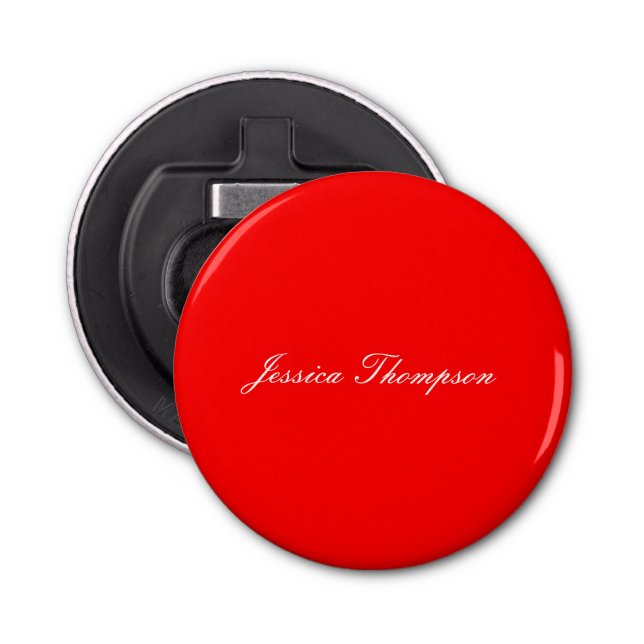Modern Elegant Plain Simple Professional Red Bottle Opener (Front)