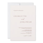 Modern Elegant Plain White Wedding Invitation