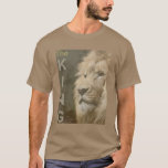 Modern Elegant Pop Art Lion Head Template Men's T-Shirt<br><div class="desc">Modern Elegant Pop Art Lion Head Template Add Your Own Text Basic Pebble Colour Dark T-Shirt.</div>