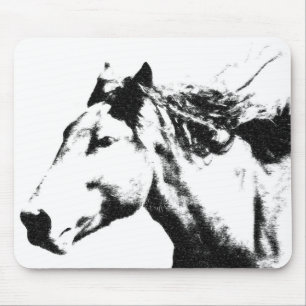 Modern Elegant Pop Art Template Running Horse Mouse Pad