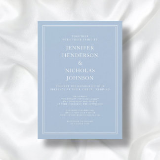 Modern Elegant Powder Blue Virtual Wedding Invitation
