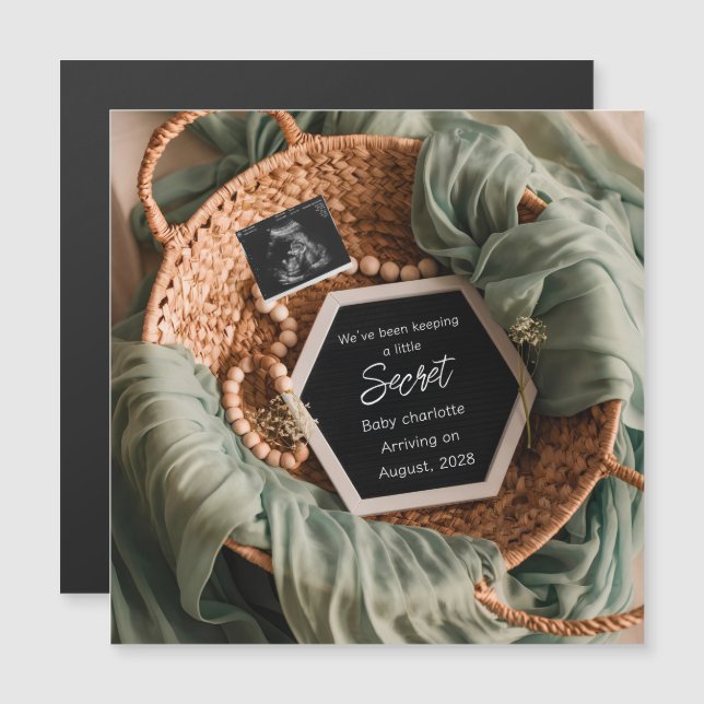 Modern Elegant Pregnancy Announcement card (Front/Back)