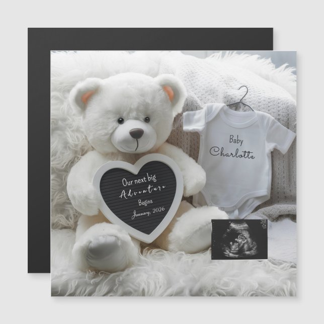 Modern Elegant Pregnancy Announcement Keepsake  (Front/Back)