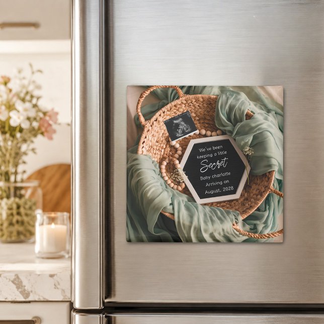 Modern Elegant Pregnancy Announcement keepsake  Magnet (Creator Uploaded)