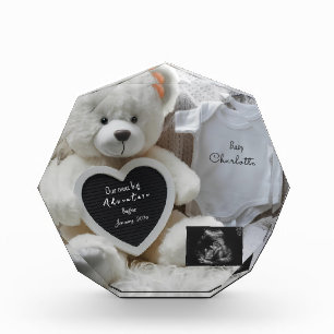 Modern Elegant Pregnancy Announcement Keepsake  Photo Block