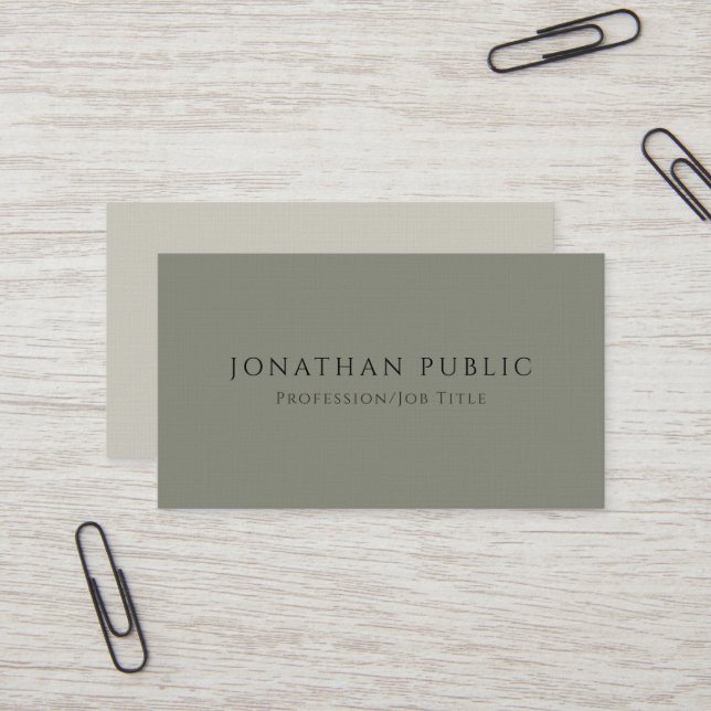 Modern Elegant Premium Linen Luxurious Template Business Card (Front/Back In Situ)