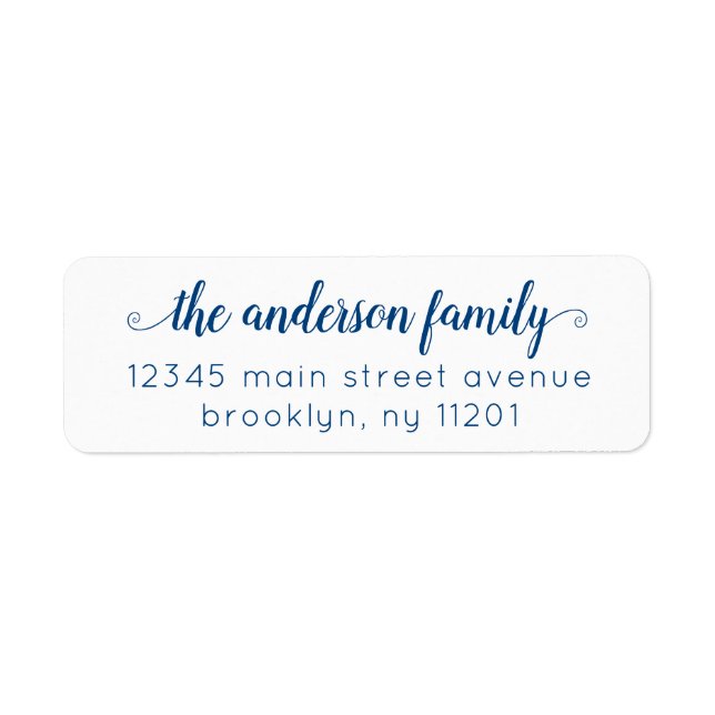 Modern Elegant Preppy Navy Blue Script Family (Front)