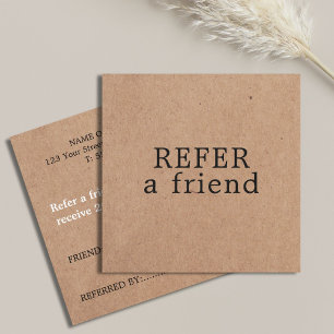 Modern Elegant Printed Kraft Beauty Referral Card