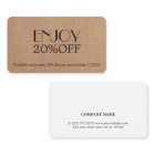 Modern Elegant Printed Kraft Coupon Beauty