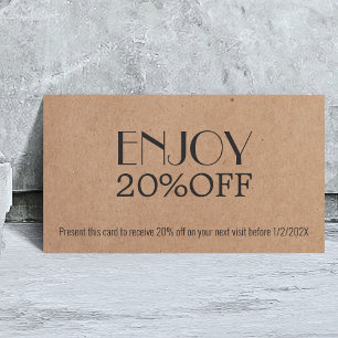 Modern Elegant Printed Kraft Coupon Beauty