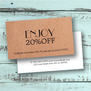 Modern Elegant Printed Kraft Coupon Beauty