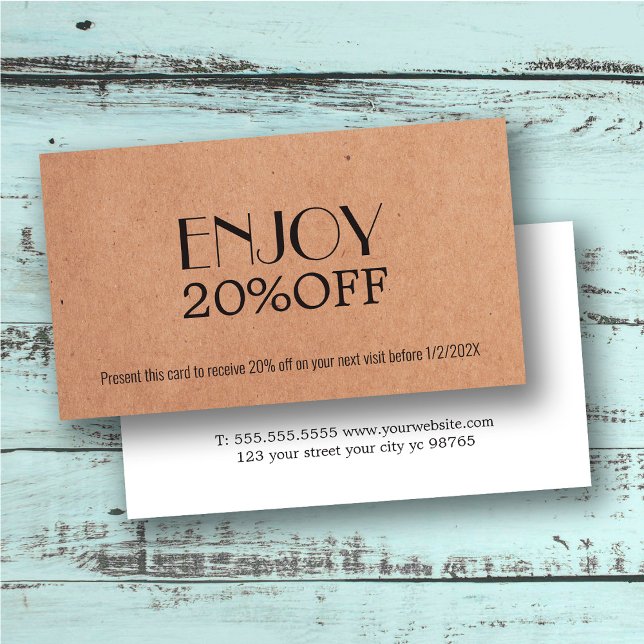 Modern Elegant Printed Kraft Coupon Beauty (Creator Uploaded)