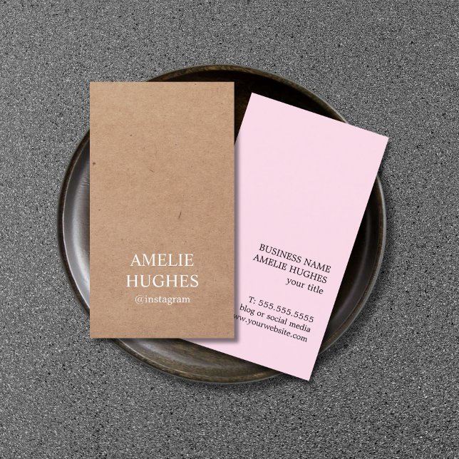 Modern Elegant Printed Kraft Paper Rose Consultant Business Card (Creator Uploaded)