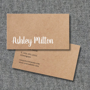 Modern Elegant Printed Kraft White Bold Consultant Business Card
