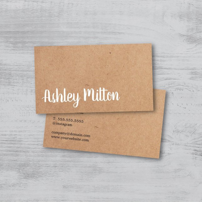 Modern Elegant Printed Kraft White Bold Consultant Business Card (Creator Uploaded)