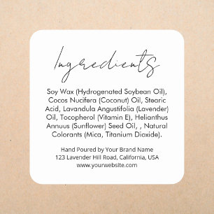 Modern Elegant Product Packaging Ingredients label