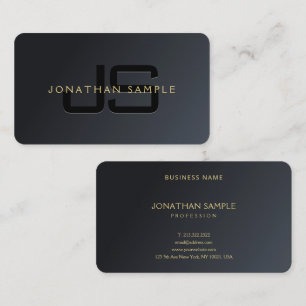 Modern Elegant Professional Black & Gold Luxurious Business Card