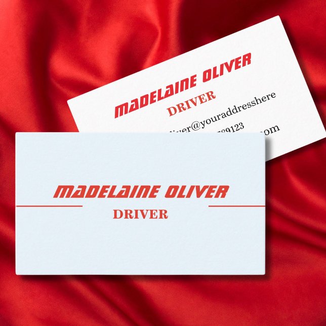 Modern Elegant Professional Blue Driver Business Card (Creator Uploaded)