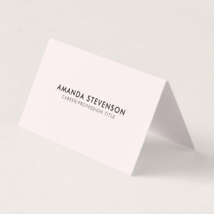 Modern Elegant Professional Blush Pink Folded Business Card