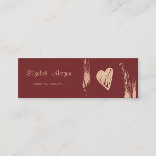 Modern Elegant Professional Brush Stroke,Heart Mini Business Card