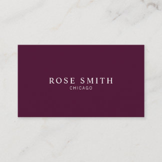 Modern Elegant Professional Burgundy Business Card