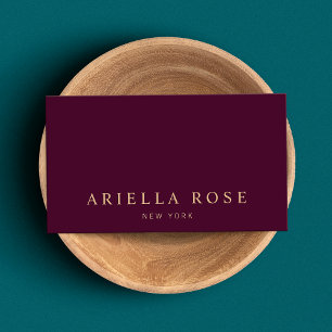Modern Elegant Professional Burgundy Wine Colour Business Card