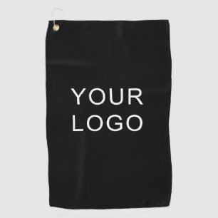 Modern Elegant Professional Business Logo Black Golf Towel